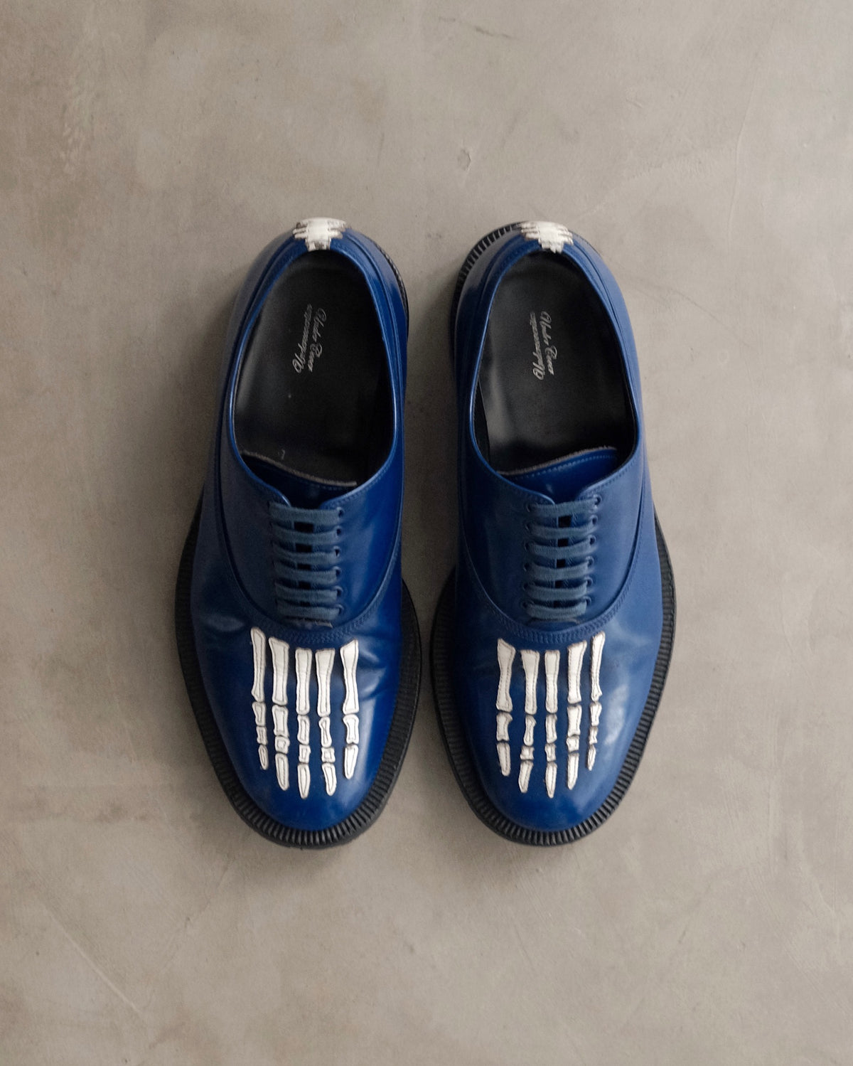 Aw13 UNDERCOVER Anatomicouture
Skeletion Blue Derby Shoes.