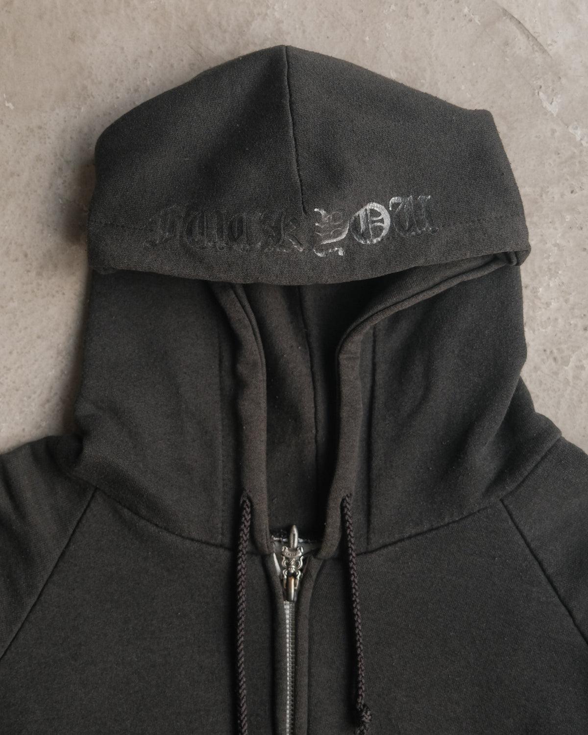 90’ Chrome Hearts Vintage Tonal Horseshoe Logo Zip Up Hoodie