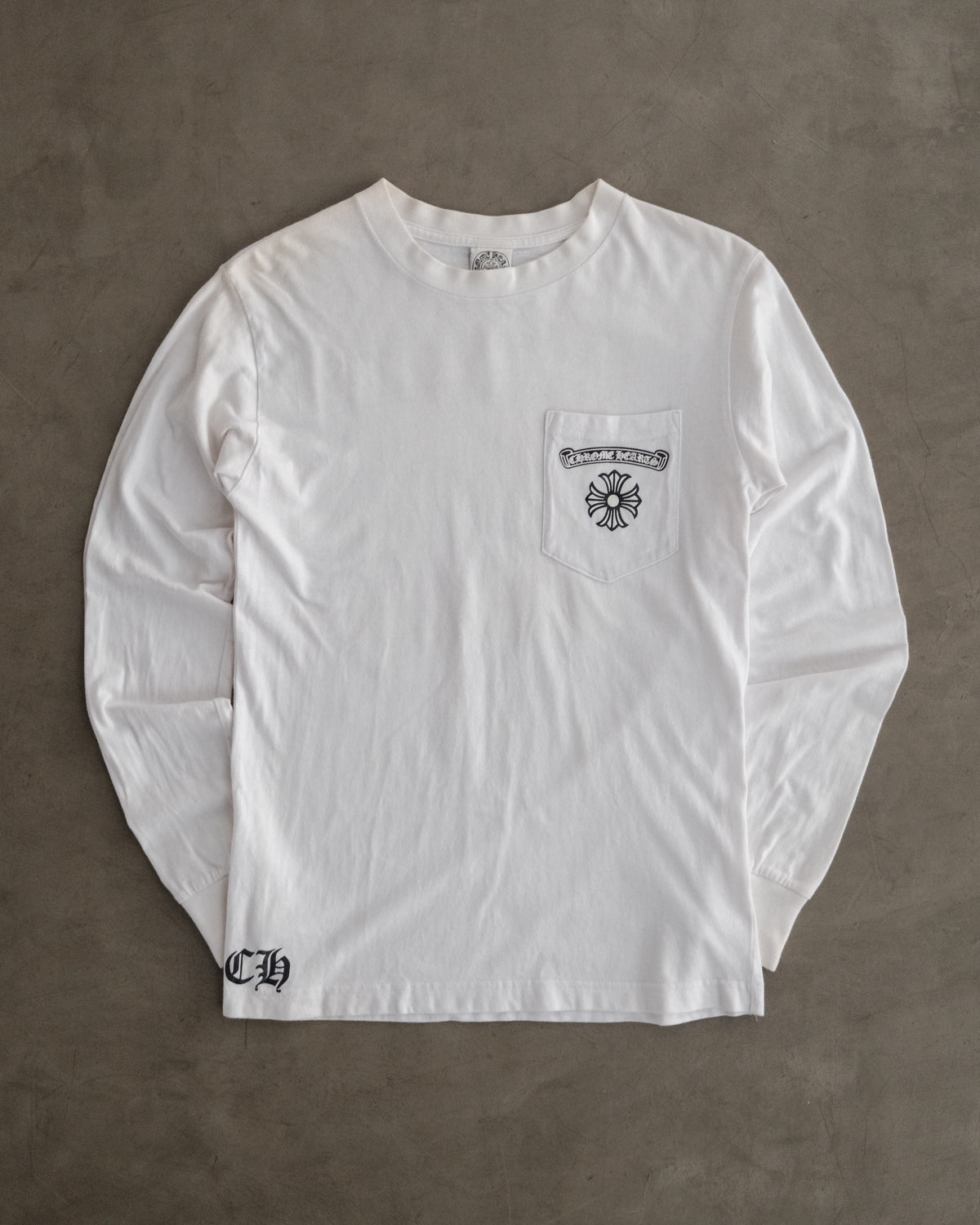 Vintage CHROME HEARTS Scroll Logo Cross L/S T-Shirt