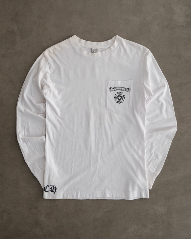 Vintage CHROME HEARTS Scroll Logo Cross L/S T-Shirt