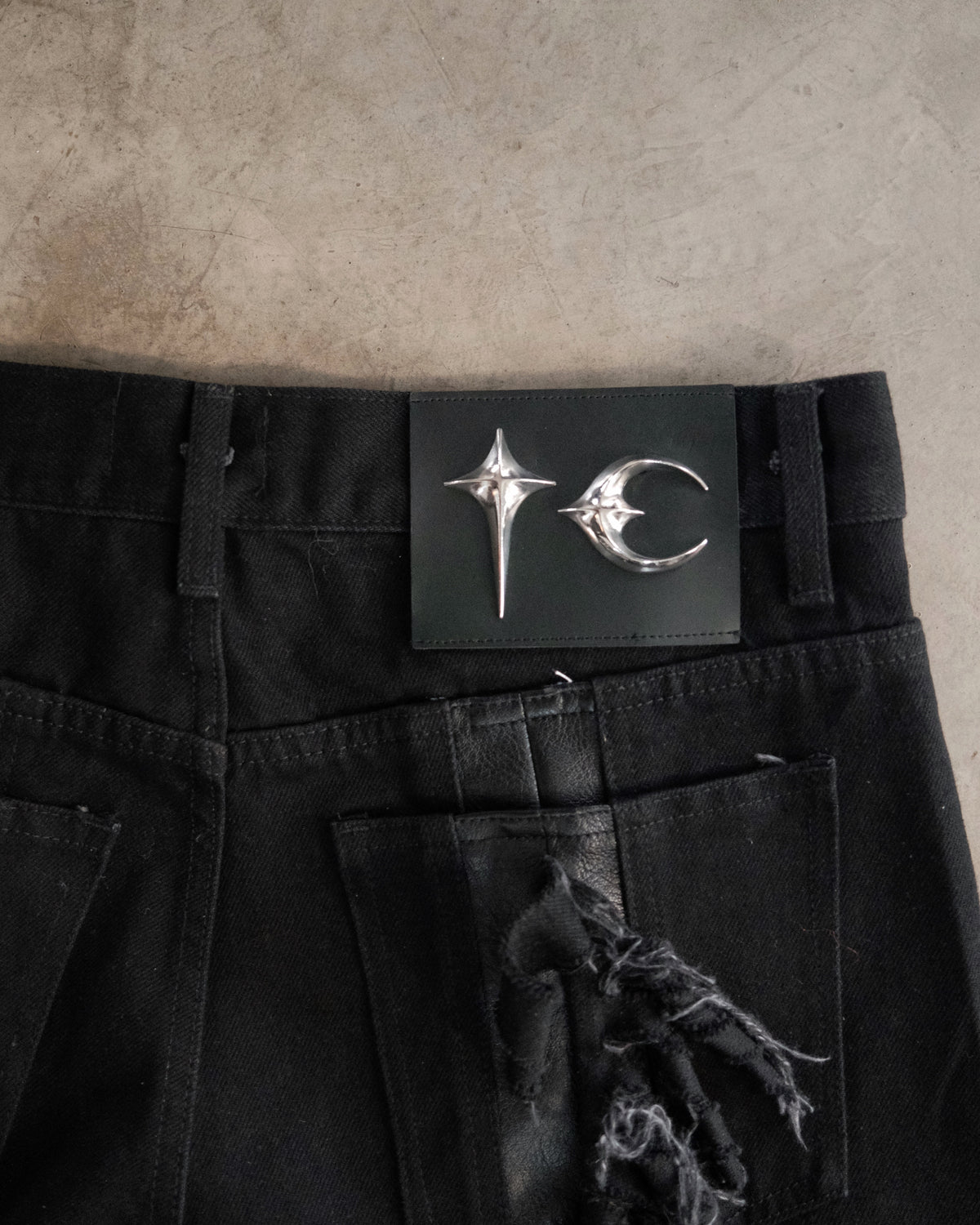 THUG CLUB Mohican  Leather Denim  Pants