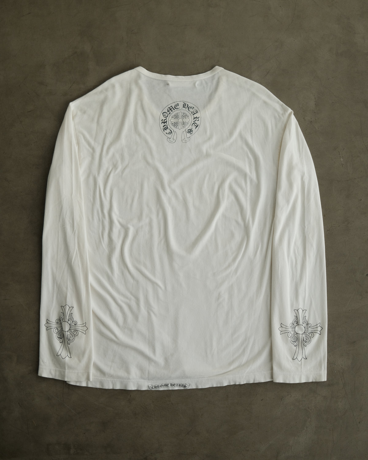 Vintage CHROME HEARTS Dagger Floral Cross Long Sleeve